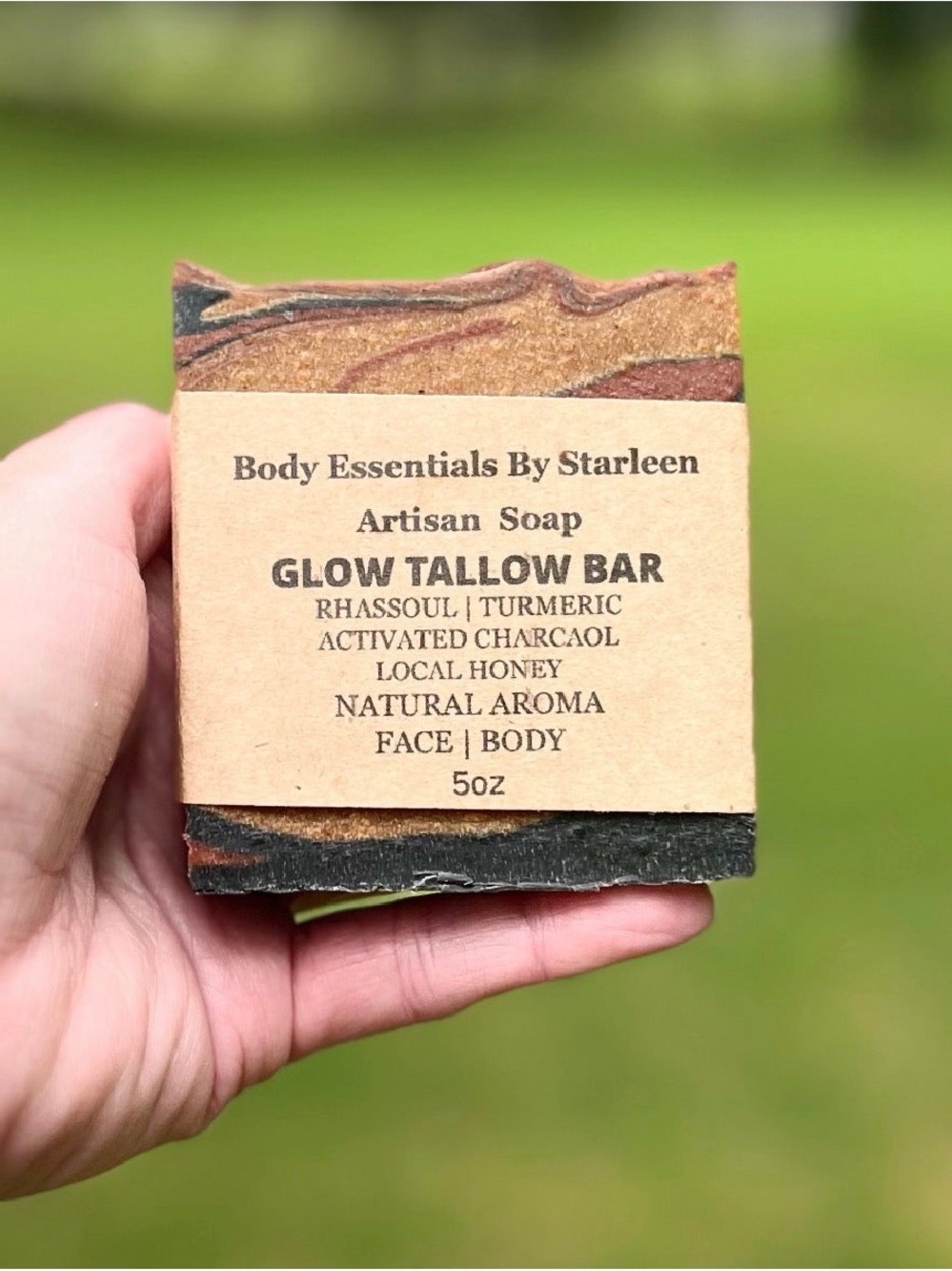 Hand Crafted Glow Tallow Bar Soap - Brown, Black, Tan